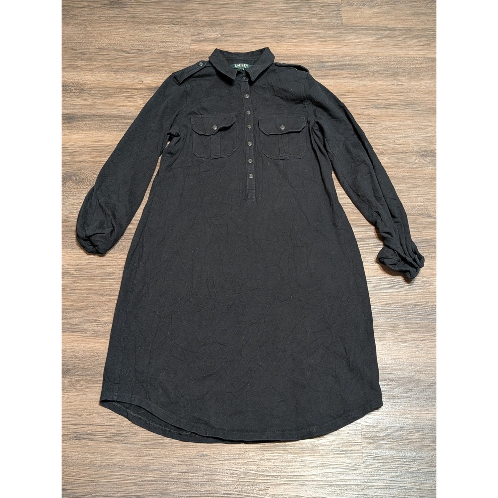 Lauren Ralph Lauren Black Shirt Dress Long Sleeve‎ Medium